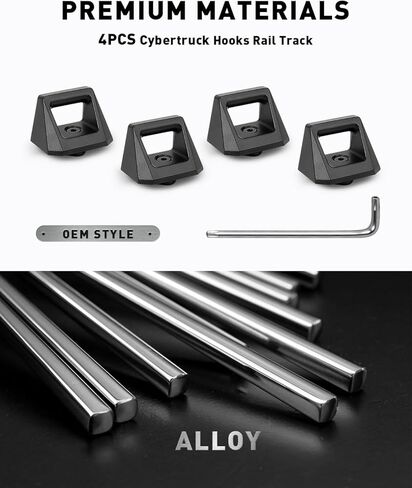 4PCS Hooks for Tesla Cybertruck Bed Rail Track Accessories,OEM Style Alloy L-Track Hook Compatible with 2024 2023 Tesla Cybertruck (Track Hook*4) in Kuwait