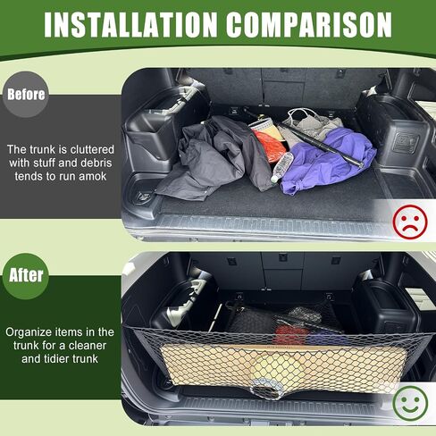 Trunk Cargo Net for 2010-2024 Toyota 4Runner 2 Row Model Only, Trunk Organizer Luggage Mesh Net Anti-Slip Rear Cargo Netting for 4 Runner SUV Accessories(Envelope Style+Floor Style) in Saudi Arabia