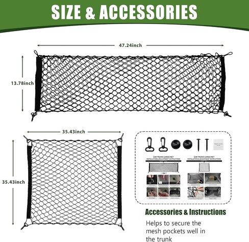Trunk Cargo Net for 2010-2024 Toyota 4Runner 2 Row Model Only, Trunk Organizer Luggage Mesh Net Anti-Slip Rear Cargo Netting for 4 Runner SUV Accessories(Envelope Style+Floor Style) in Saudi Arabia