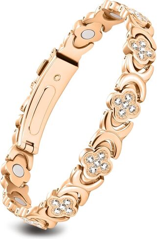 Feraco Magnetic Bracelets for Women with 3800 Gauss Effective Magnets, Stainless Steel Bracelet with Sparkling Zirconia, Infinite Symbol in Saudi Arabia