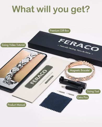 Feraco Magnetic Bracelets for Women with 3800 Gauss Effective Magnets, Stainless Steel Bracelet with Sparkling Zirconia, Infinite Symbol in Saudi Arabia