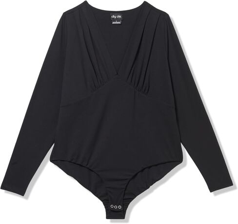 City Chic Women's Plus Size Amelila Pleat Bodysuit in Saudi Arabia