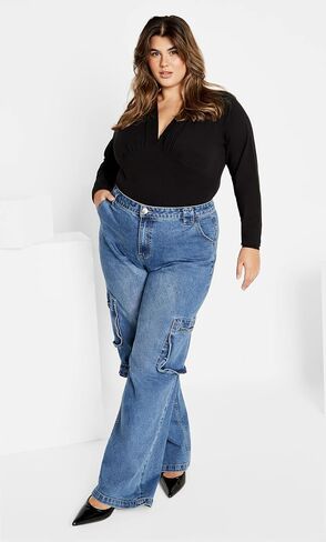 City Chic Women's Plus Size Amelila Pleat Bodysuit in Saudi Arabia
