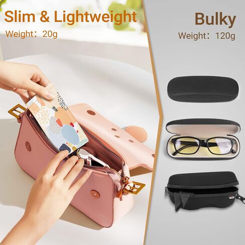 Swooflia Eyeglass Glasses Sunglass Case Bag, Soft Leather Pouch for Women Men Kid Travel Slim Extra Large Sleeve Cases 2 Pack in Saudi Arabia