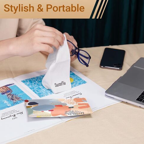 Swooflia Eyeglass Glasses Sunglass Case Bag, Soft Leather Pouch for Women Men Kid Travel Slim Extra Large Sleeve Cases 2 Pack in Saudi Arabia