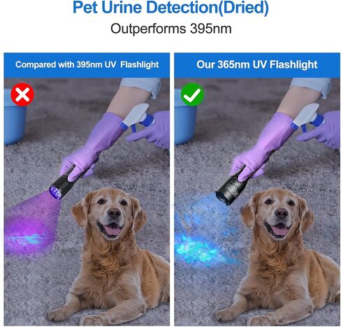 Vansky 365nm Black Light Flashlight: Rechargeable Blacklight UV Flashlights with 3 LED - Pet Urine Detector - AC Leak Detection & Rock Hunting in Saudi Arabia