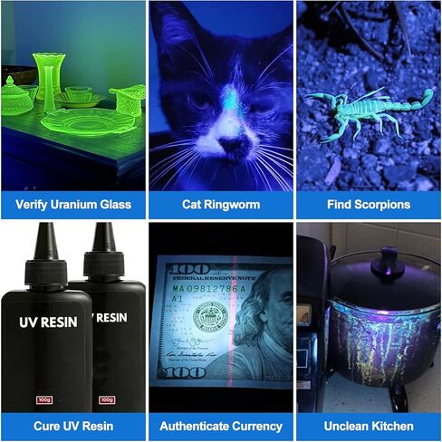 Vansky 365nm Black Light Flashlight: Rechargeable Blacklight UV Flashlights with 3 LED - Pet Urine Detector - AC Leak Detection & Rock Hunting in Saudi Arabia