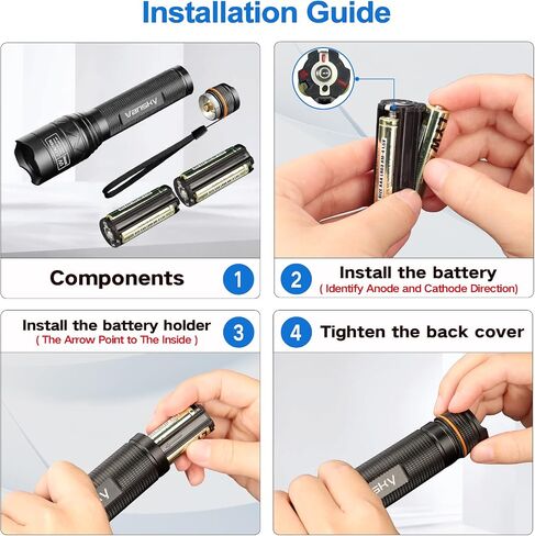 Vansky 365nm Black Light Flashlight: Rechargeable Blacklight UV Flashlights with 3 LED - Pet Urine Detector - AC Leak Detection & Rock Hunting in Saudi Arabia