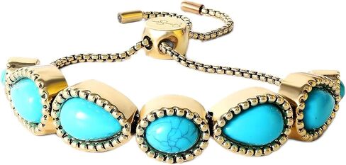 Jessica Simpson Womens Turquoise Bracelet - Oxidized Silver or Gold-Tone Bracelet with Turquoise Stones in Kuwait