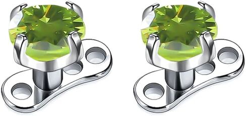 Kokoma 16g Crystal Crystal Dermal Piercing Tops and Base G23 Titanium microdermal percing intercing onlowerly thembly jewelry for Women Men in Kuwait