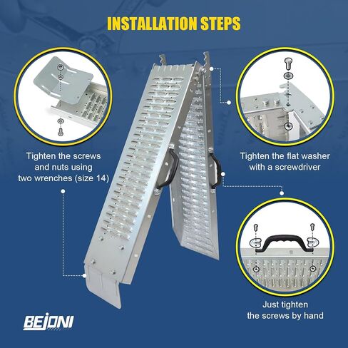 880lbs Capacity Loading Ramp, 2PCS Steel Foldable Ramp, 66" L Portable Ramp for Truck, Trailer, Motorcycle Ramp in Kuwait