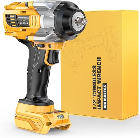 مفتاح ربط لبطارية DeWalt 20V MAX: محرك تأثير حلقة خنزير 1/2 بوصة عزم دوران عالي - مسدس تأثير لاسلكي 600 قدم رطل - محرك بدون فرش مع ضوء LED ومشبك Blet - أداة فقط in Kuwait