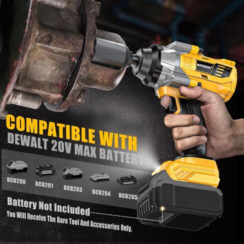 مفتاح ربط لبطارية DeWalt 20V MAX: محرك تأثير حلقة خنزير 1/2 بوصة عزم دوران عالي - مسدس تأثير لاسلكي 600 قدم رطل - محرك بدون فرش مع ضوء LED ومشبك Blet - أداة فقط in Kuwait