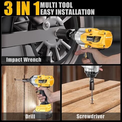 مفتاح ربط لبطارية DeWalt 20V MAX: محرك تأثير حلقة خنزير 1/2 بوصة عزم دوران عالي - مسدس تأثير لاسلكي 600 قدم رطل - محرك بدون فرش مع ضوء LED ومشبك Blet - أداة فقط in Kuwait