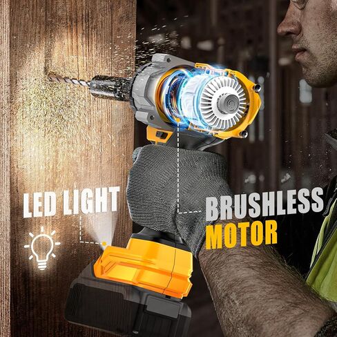 مفتاح ربط لبطارية DeWalt 20V MAX: محرك تأثير حلقة خنزير 1/2 بوصة عزم دوران عالي - مسدس تأثير لاسلكي 600 قدم رطل - محرك بدون فرش مع ضوء LED ومشبك Blet - أداة فقط in Kuwait