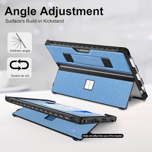 Case for 12.3" Microsoft Surface Pro 7+/7/6/5/4 Rugged Cover Case, with Surface Pen Holder, Compatible with Surface Pro Type Cover Keyboard,Translucent Black in Saudi Arabia