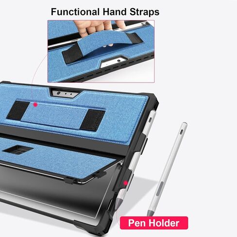 Case for 12.3" Microsoft Surface Pro 7+/7/6/5/4 Rugged Cover Case, with Surface Pen Holder, Compatible with Surface Pro Type Cover Keyboard,Translucent Black in Saudi Arabia
