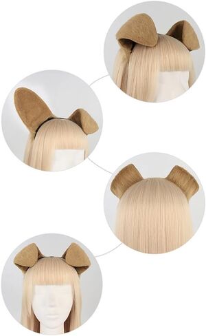 Zcargel Plush Ear Hairband Tail Set, Furry Animal Cosplay Costume Dog Anime Set Adult Halloween Party Headbands Headpiece in Saudi Arabia