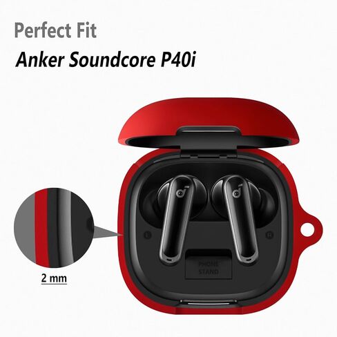 حافظة Geiomoo ناعمة من مادة TPU لهاتف Anker Soundcore P40i، غطاء واقٍ مزود بحلقة تسلق (شفاف) in Kuwait