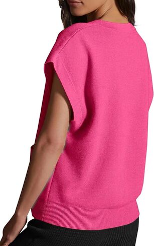 Womens Cardigan Sweater Vest Lightweight V Neck Button Down Cap Sleeve Knit Tops Loose Sleeveless 2025 Spring Outfits in Saudi Arabia