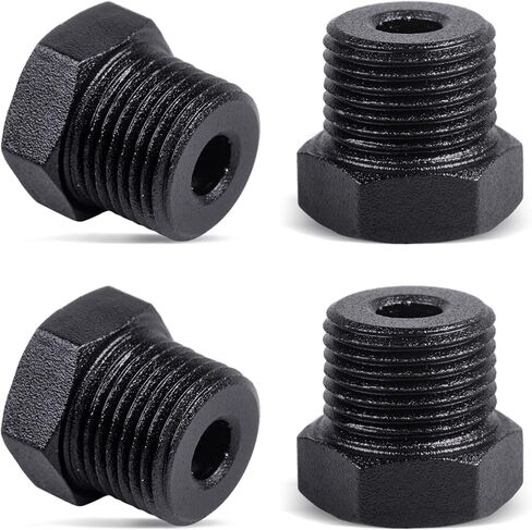 1/8 "NPT Plug Male Hex Hex Adapter Adapter Aluminium Black 4pcs in Saudi Arabia