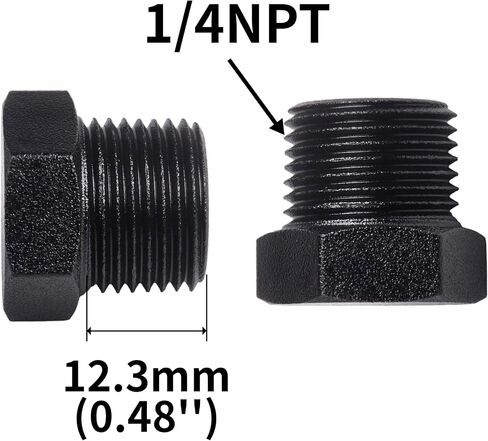 1/8 "NPT Plug Male Hex Hex Adapter Adapter Aluminium Black 4pcs in Saudi Arabia