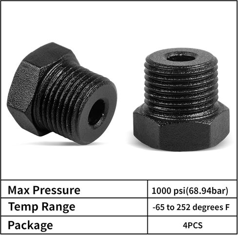1/8 "NPT Plug Male Hex Hex Adapter Adapter Aluminium Black 4pcs in Saudi Arabia