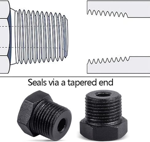 1/8 "NPT Plug Male Hex Hex Adapter Adapter Aluminium Black 4pcs in Saudi Arabia
