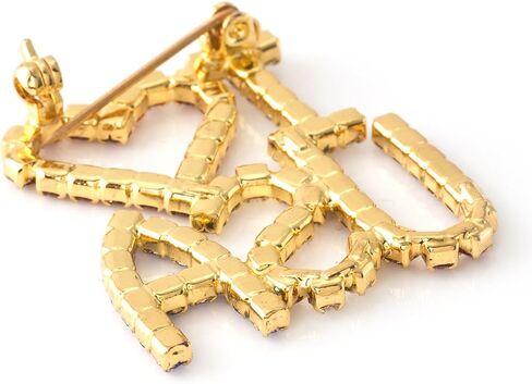 Gold Silver Crystal Rhinestone Wavy American USA Patriotic Flag Pin in Saudi Arabia