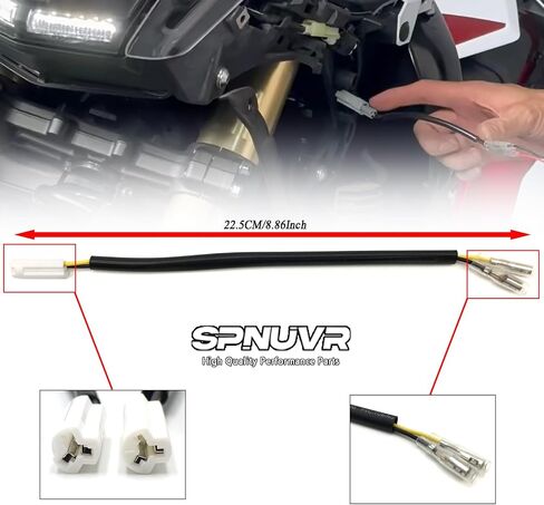 4pcs 22.5cm/8.86in خط نارية للدراجة النارية متوافق مع Yamaha YZF 600 XP500 R1 R6 إشارات الموصل محول مؤشرات Blinker سلك سلك (4pcs) in Kuwait