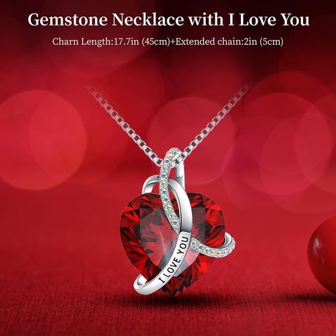 Preserved Real Red Rose with l Love You Necklace Eternal Forever Flowers Rose Birthday Gifts for Women Her Mom Wife Girlfriend Grandma on Valentines Mothers Day Christmas Anniversary Romantic-Red in Kuwait