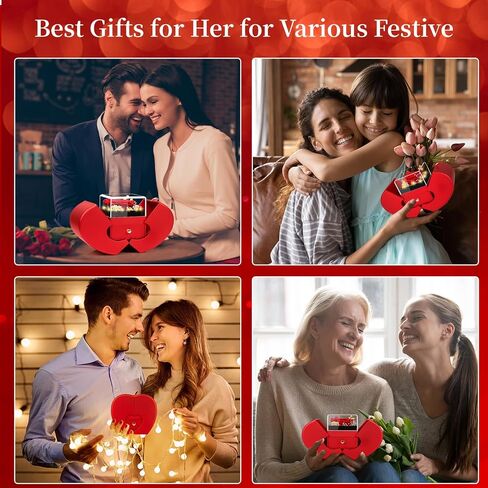 Preserved Real Red Rose with l Love You Necklace Eternal Forever Flowers Rose Birthday Gifts for Women Her Mom Wife Girlfriend Grandma on Valentines Mothers Day Christmas Anniversary Romantic-Red in Kuwait