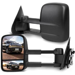 Scitoo Towing Mirrors Fit 2014-2017 لـ Chevy Silverado for GMC Sierra 1500 2015-2016 for Silverado for Sierra 2500HD 3500HD Pickup Tow Power Power