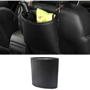Car Trash Can, Waterproof Leather Automotive Garbage Bin, Hanging Portable Vehicle Trash Bag for Outdoor Traveling & Home Use, Multipurpose Interior Storage Accessories for Sedan, SUV, Truck (1PC)