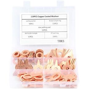 POCREATION 110pcs Dent Pulling Puller RingsOT Round with Garage Shrink Repair Tool Used for Car Body Welding Repair