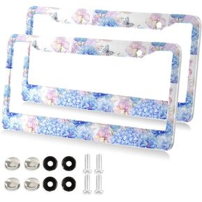 Kigai Pink License Plate Frame, 2 Pack License Plate Holder, Universal Car License Plate Frames with Screws Included