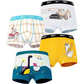 Skibeaut Boy Boxer Brief Multipack Little Kids Children Inditer Bains Pressies Boys Short for 2-12 Years ، Pack of 4