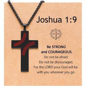 Pinkdodo Baseball Cross Necklace for Boys Men Men Christmas Valentines Easter Gifts for Son Distson Brukew