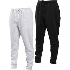 Kenneth Cole REACTION Stretch Scuba Knit Tapered Sweatpants for Men 2-Pack, Active Mens Joggers with Pockets, 2-Pack