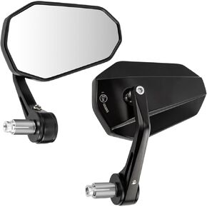 Motorcycle Handlebar Bar End Mirrors Universal Rearview Side Mirrors CNC Aluminum Anti Glare Compatible with Most Motorcycles E-bike Scooters Snowmobile ATV