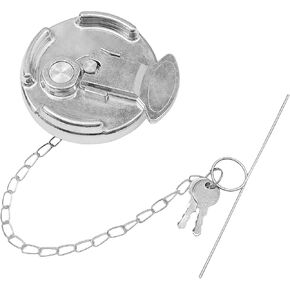 Locking Fuel Cap (2PCS), Compatible with 1996-2018 Freightliner Cascadia Columbia Century Coronado 1/4 Turn Lock Gas Cap, 3In Aluminum Diesel Fuel Tank Cap, W/Keys | 03-37017-002 0337017002 600149