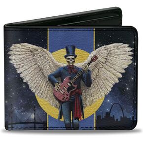 Buckle-Down Grateful Dead Bifold Wallet with Standard Billfold and Card Slots, Daves Picks V6 San Francisco St Louis Cover Art, Vegan Leather