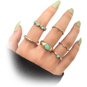 14K الذهب الفيروزي حلقات تكديس للنساء للنساء الدائرية اللامعة رقيقة حلقة الطبع