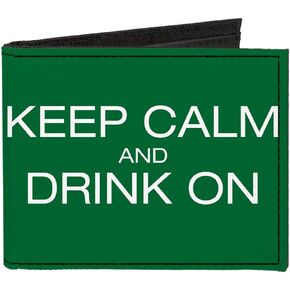 Buckle-Down Men's Standard Canvas Bifold Wallet Drinking Quote, 4.0" x 3.5"