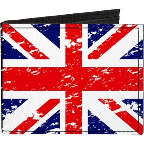 Buckle-Down Men's Standard Canvas Bifold Wallet United Kingdom, 4.0" x 3.5"