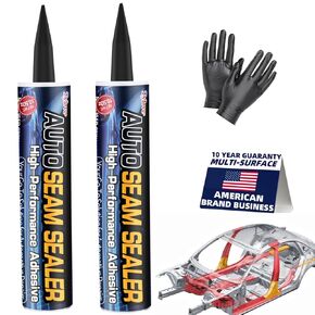 Black Seam Sealer Automotive-Professional Grade High Strength Waterproof Automotive Adhesive for Auto Body Repair, Rust & Leak Prevention-Quick Paintable Sealant for Metal, Plastic -10.5Oz Tube