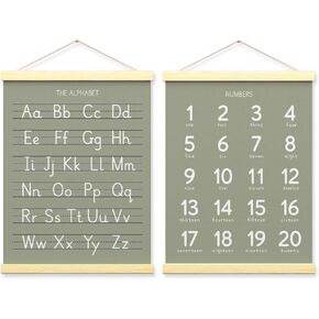 أرقام bonetat ملصق الأبجدية لأطفال الحضانة الصغار ، تشكيل الحروف الصحيحة على خط الورق ، ديكور جدار غرفة اللعب ، ABC Wall Chart ، مرحلة ما قبل المدرسة ديكور الأطفال ديكور جدار الأطفال ، لافتة الأبجدية الخشبية-A02 in Kuwait