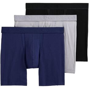 Jockey Men's Underwear Chafe Proof Pouch Cotton Stretch 6" Boxer Brief - 3 Pack