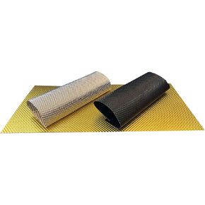 Xinhan Black/Gold/Silver Embossed Aluminium Heat Insulation Sheet Fit Fire Walls,Under Hoods,Transmission Tunnels,Floor Pans,Fuel Cells,and Exterior Under Vehicle Locations (Black, 12"x12" - 1 sq.ft)