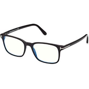 Tom Ford Eyeglasses FT 5831 -F-B Asian fit 001 Shiny Black,t Logo/Blue Bloc